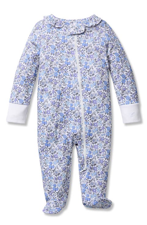 Floral Pima Cotton Zip Footie (Baby)