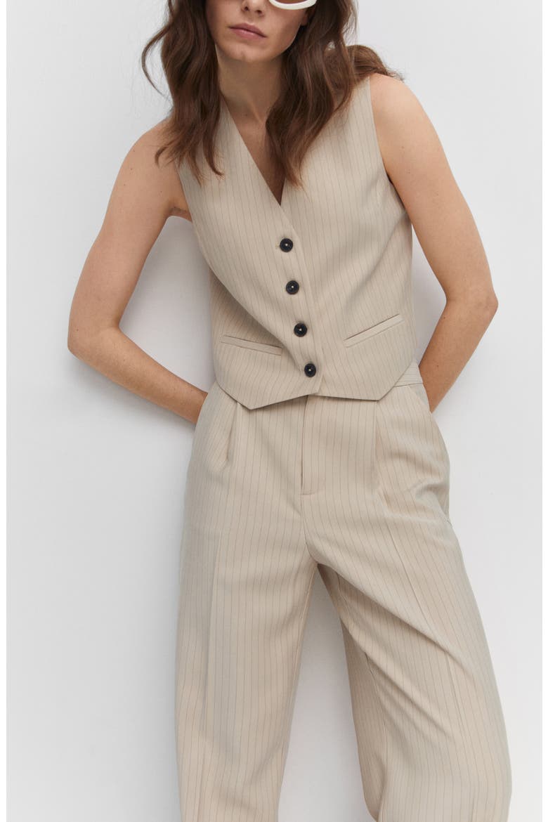 Pinstripe Crop Vest, Alternate, color, LIGHT BEIGE