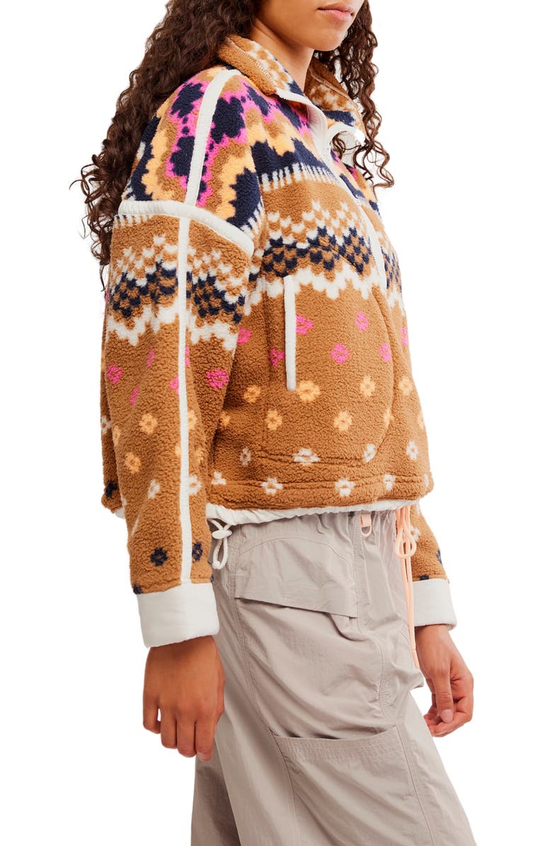 Free People Mountain High Quarter Zip, Alternate, color, Isle Knit Twig Combo
