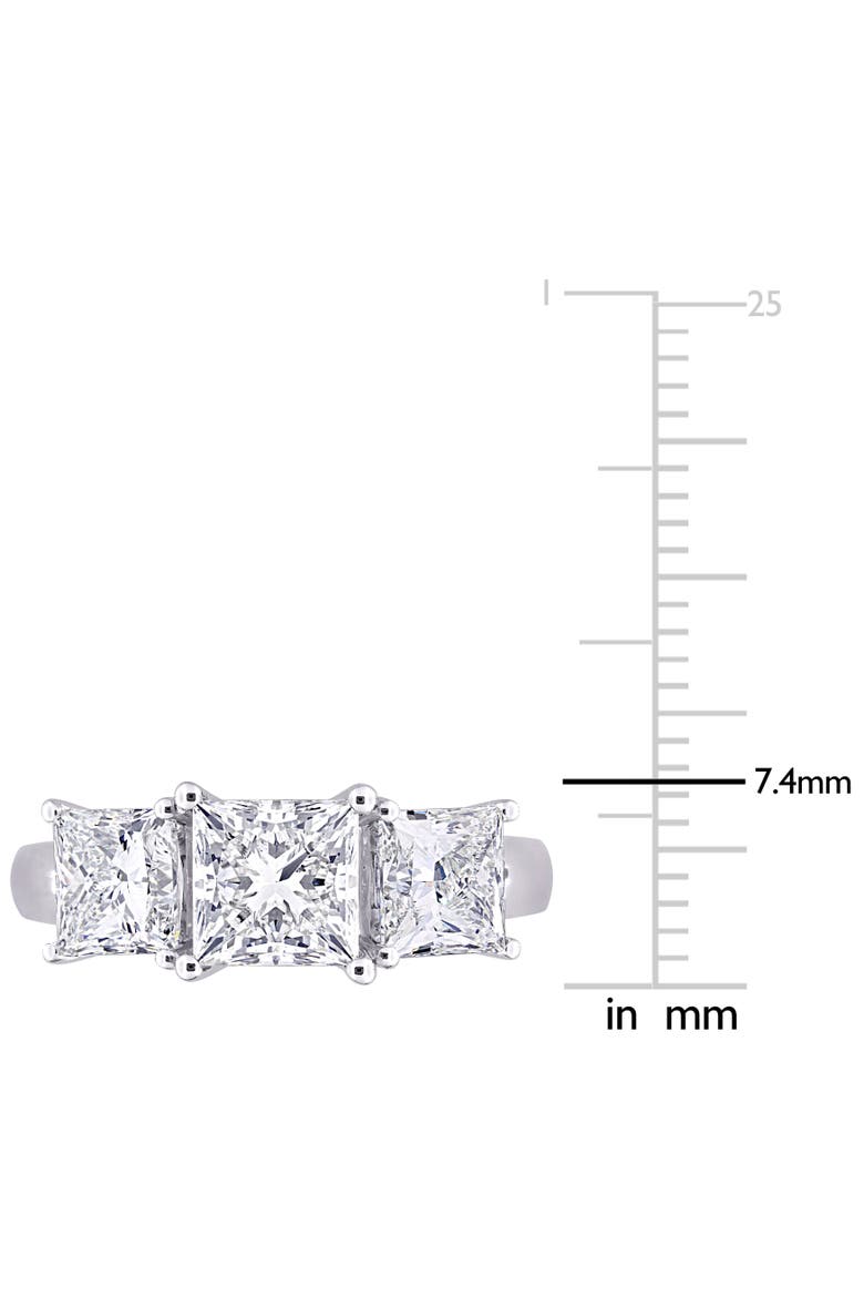 3-1/2 CTW Lab-Grown Diamond Princess 3-Stone Ring, Alternate, color, White Gold