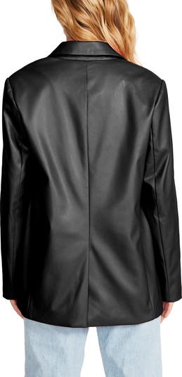 Faux Leather Boyfriend Blazer