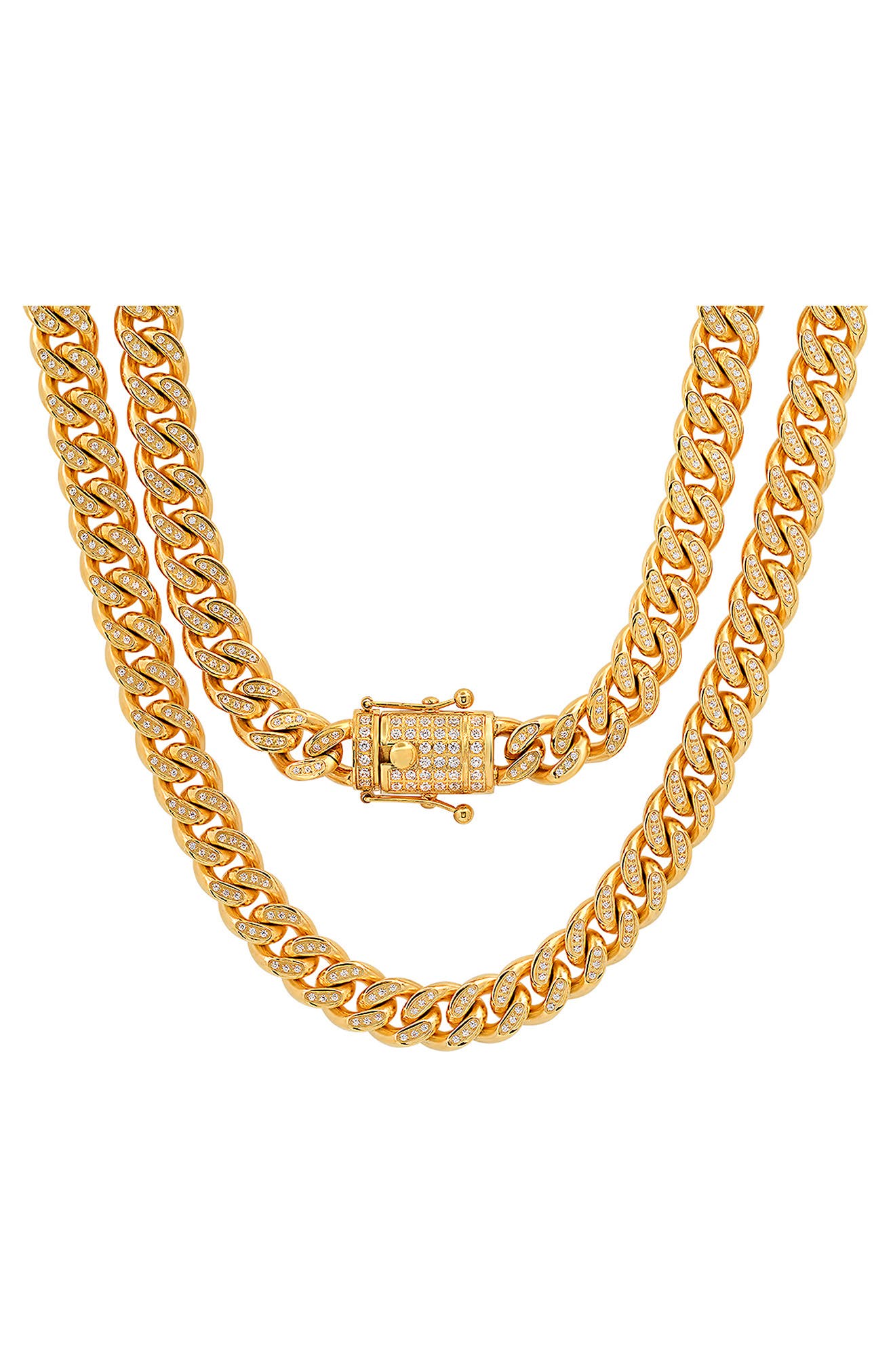 Men's 18k Gold Plated Curb Chain Necklace