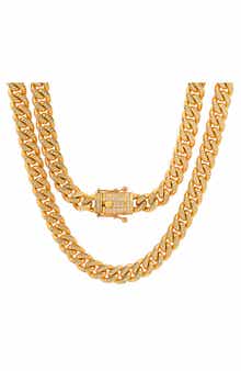 Men's 18k Gold Plated Curb Chain Necklace