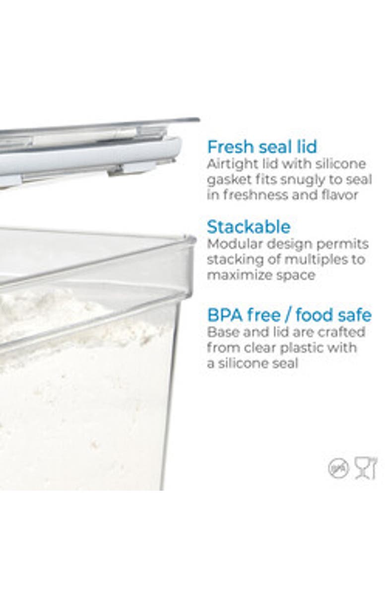 iDesign Large Food Storage Bin with Airtight Lid - Set of 4 - Clear, Alternate, color,