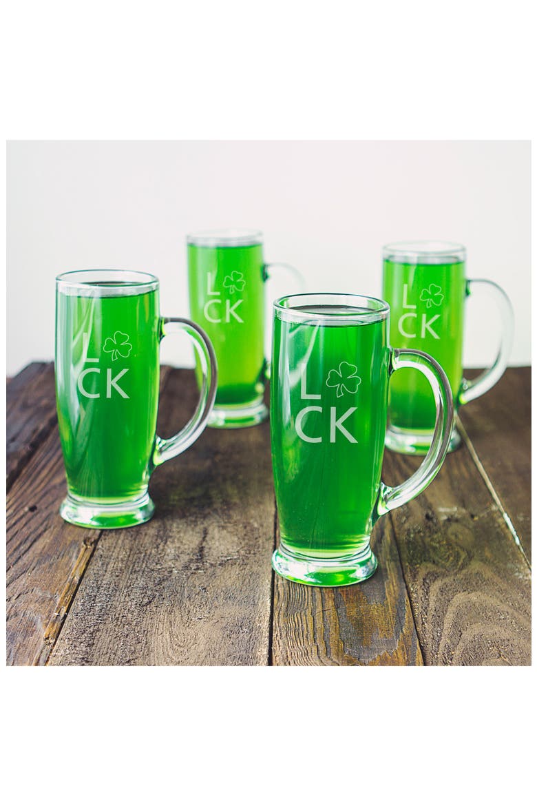 Set of 4 Craft Beer Mugs, Alternate, color, CLEAR