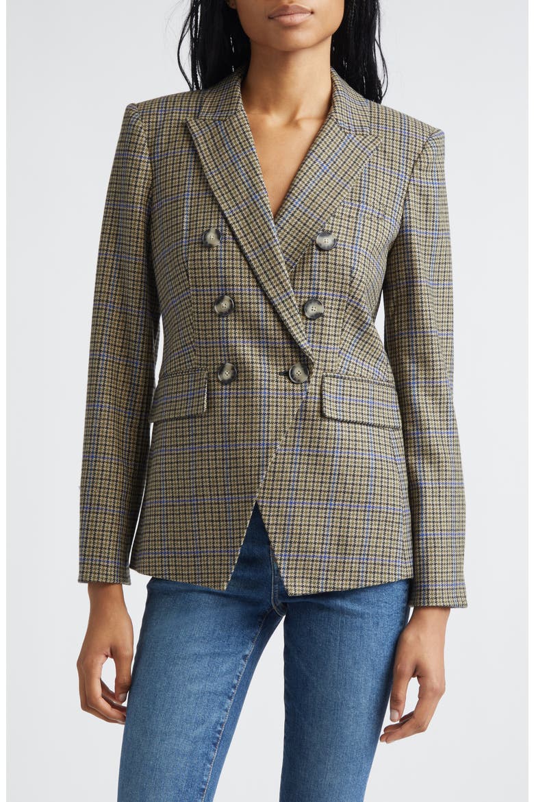 Miller Houndstooth Check Dickey Jacket, Main, color, MOSS BROWN MULTI