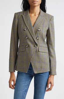 Veronica Beard Miller Houndstooth Check Dickey Jacket