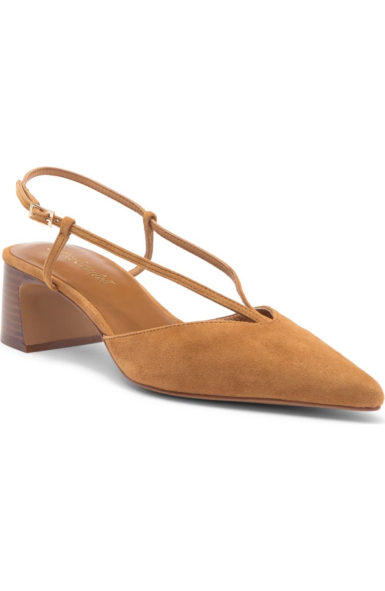 Jeffrey Campbell Annemarie Slingback Pointed Toe Pump, Main, color, Tan Suede