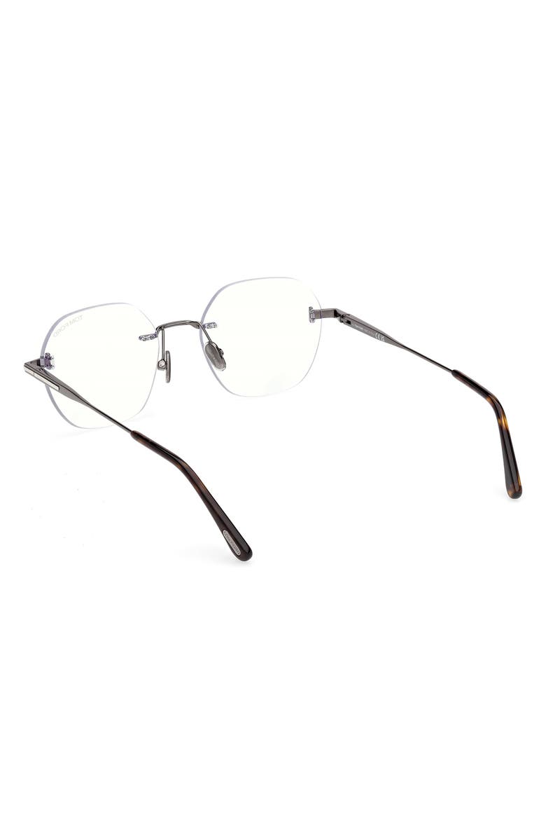 TOM FORD 52mm Geometric Optical Glasses, Alternate, color, Dark Gunmetal / Palladium