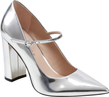 MARC FISHER Nude Patent Leather Pointy Toe Block Heel Pumps hotsell - 6.5