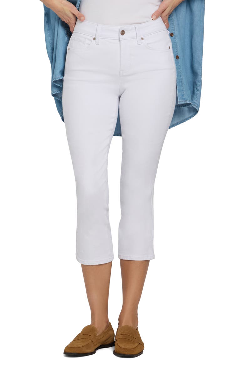 Chloe Cool Embrace® Side Slit Capri Jeans, Main, color, OPTIC WHITE