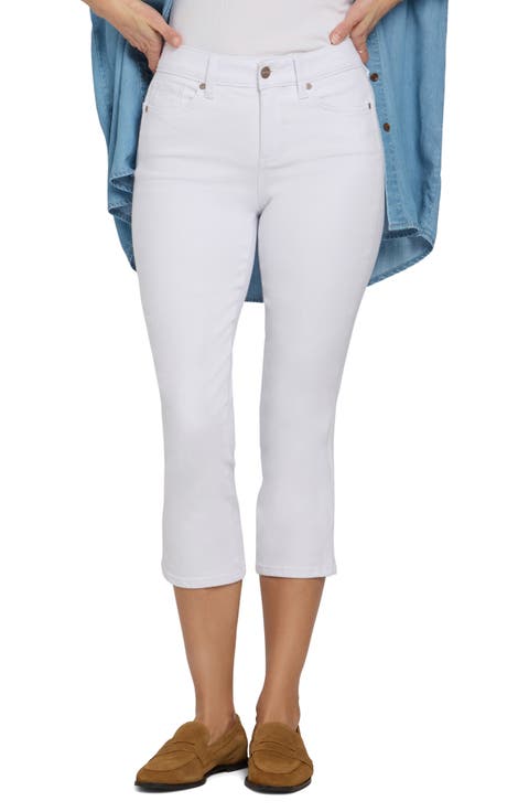 Chloe Cool Embrace® Side Slit Capri Jeans (Optic White)