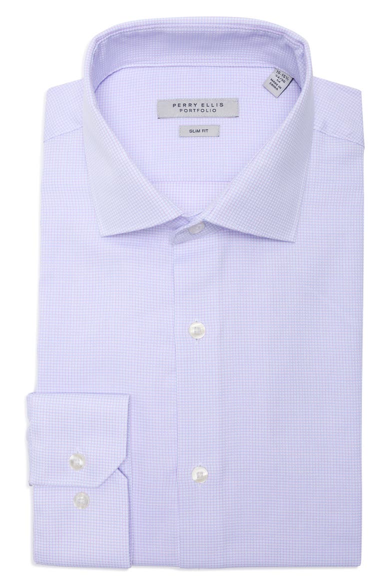 Slim Fit Textured Dress Shirt, Alternate, color, MAGENTA