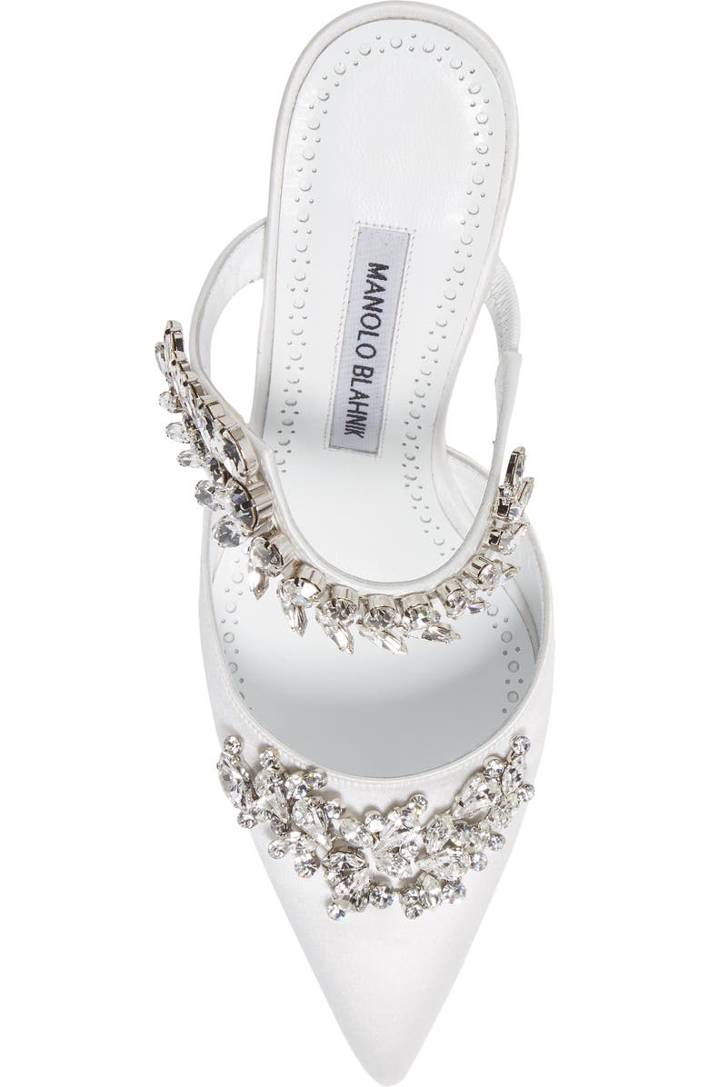 Manolo Blahnik Lurum Crystal Leaf Mule, Alternate, color,
