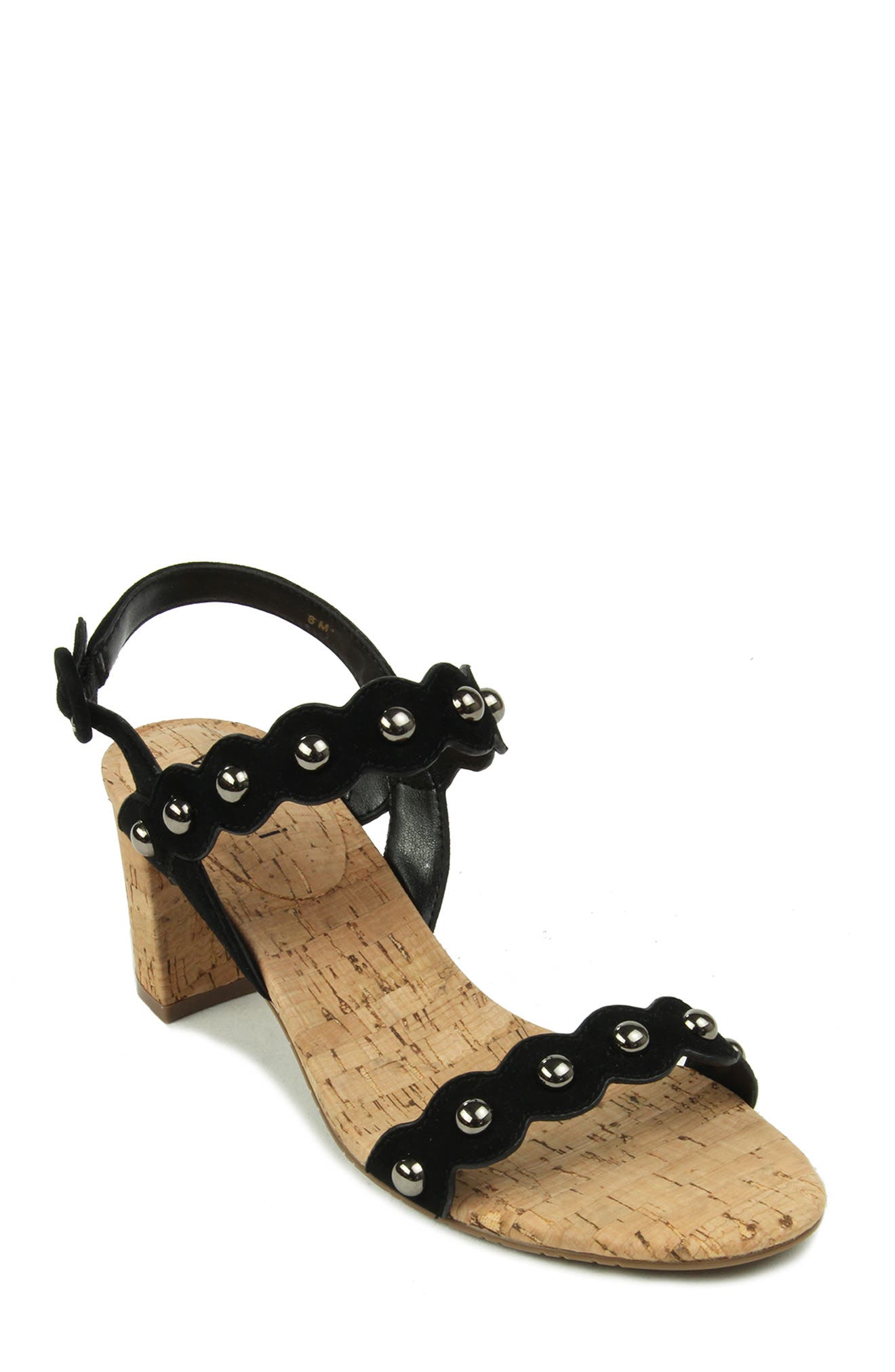 VANELi Mavis Studded Scalloped Sandal, Alternate, color, 