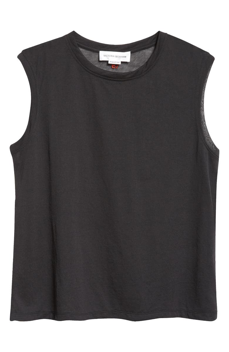 Victoria Beckham Cotton Blend Crepe Muscle Tank, Alternate, color, 