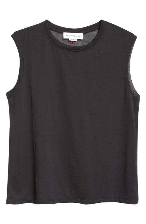 VICTORIA BECKHAM VICTORIA BECKHAM COTTON BLEND CREPE MUSCLE TANK