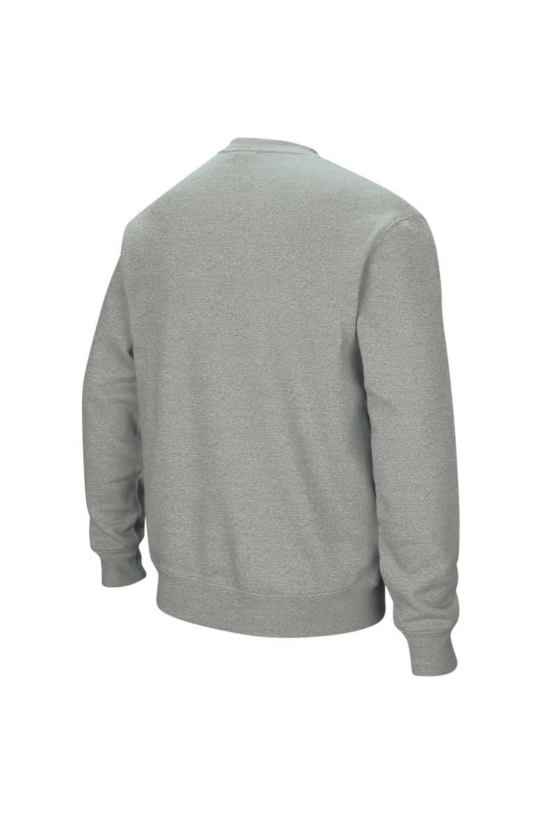 Men's Colosseum Heather Gray Virginia Tech Hokies Arch & Logo Crew Neck Sweatshirt, Alternate, color, Heather Gray
