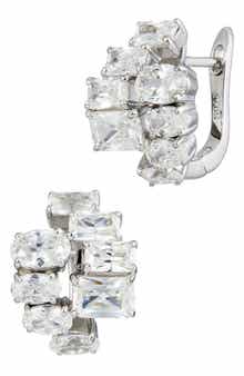 SAVVY CIE JEWELS Cubic Zirconia Cluster Lever Back Earrings