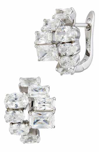 SAVVY CIE JEWELS Cubic Zirconia Cluster Lever Back Earrings