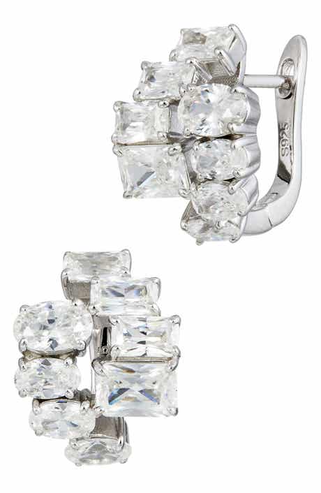 SAVVY CIE JEWELS Cubic Zirconia Cluster Lever Back Earrings