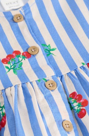 Kids' Fruit Stripe Cotton Party Dress
