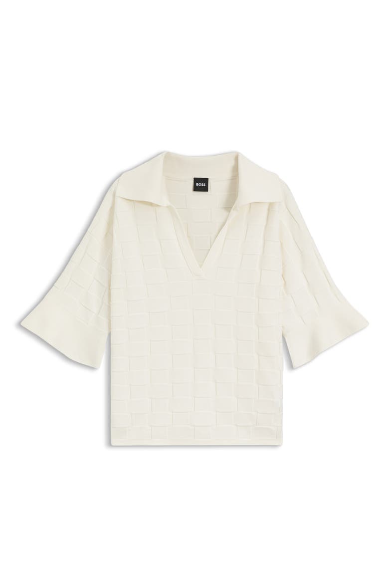 Fapavero Basket Weave Texture Sweater, Alternate, color, SOFT CREAM