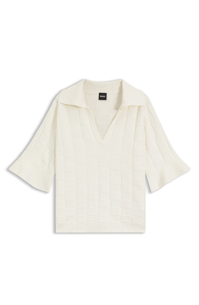 BOSS Fapavero Basket Weave Texture Sweater, Alternate, color, Soft Cream
