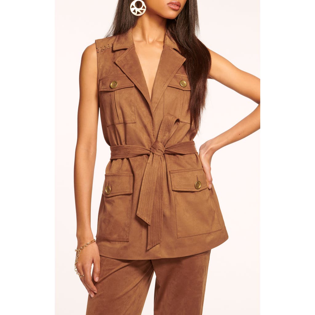 Ramy Brook Austin Faux Suede Vest In Saddle