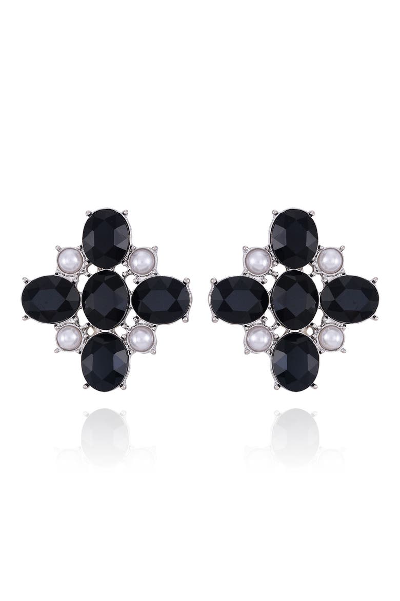 Crystal Clip-On Earrings, Main, color, SILVER TONE