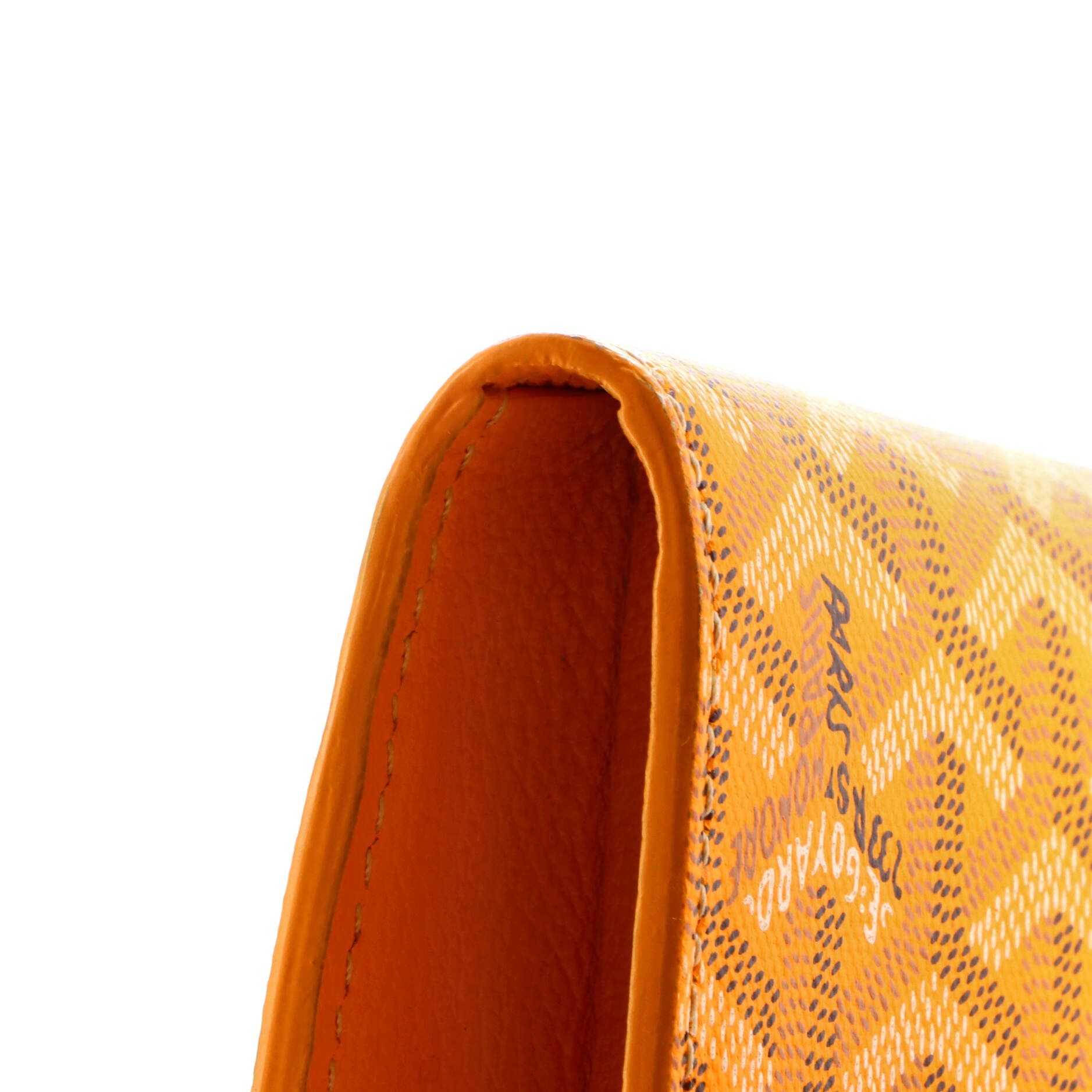 Pre-Owned Goyard Chypre Wallet on Strap Coated Canvas with Leather, Alternate, color, Orange