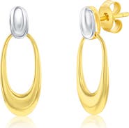 SIMONA Two-Tone Oval Drop Earrings