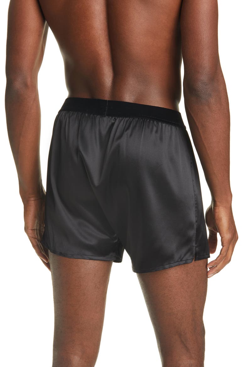 Stretch Silk Boxers, Alternate, color, BLACK
