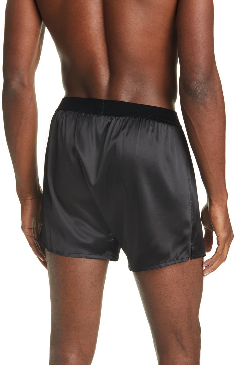 TOM FORD Stretch Silk Boxers, Alternate, color, Black