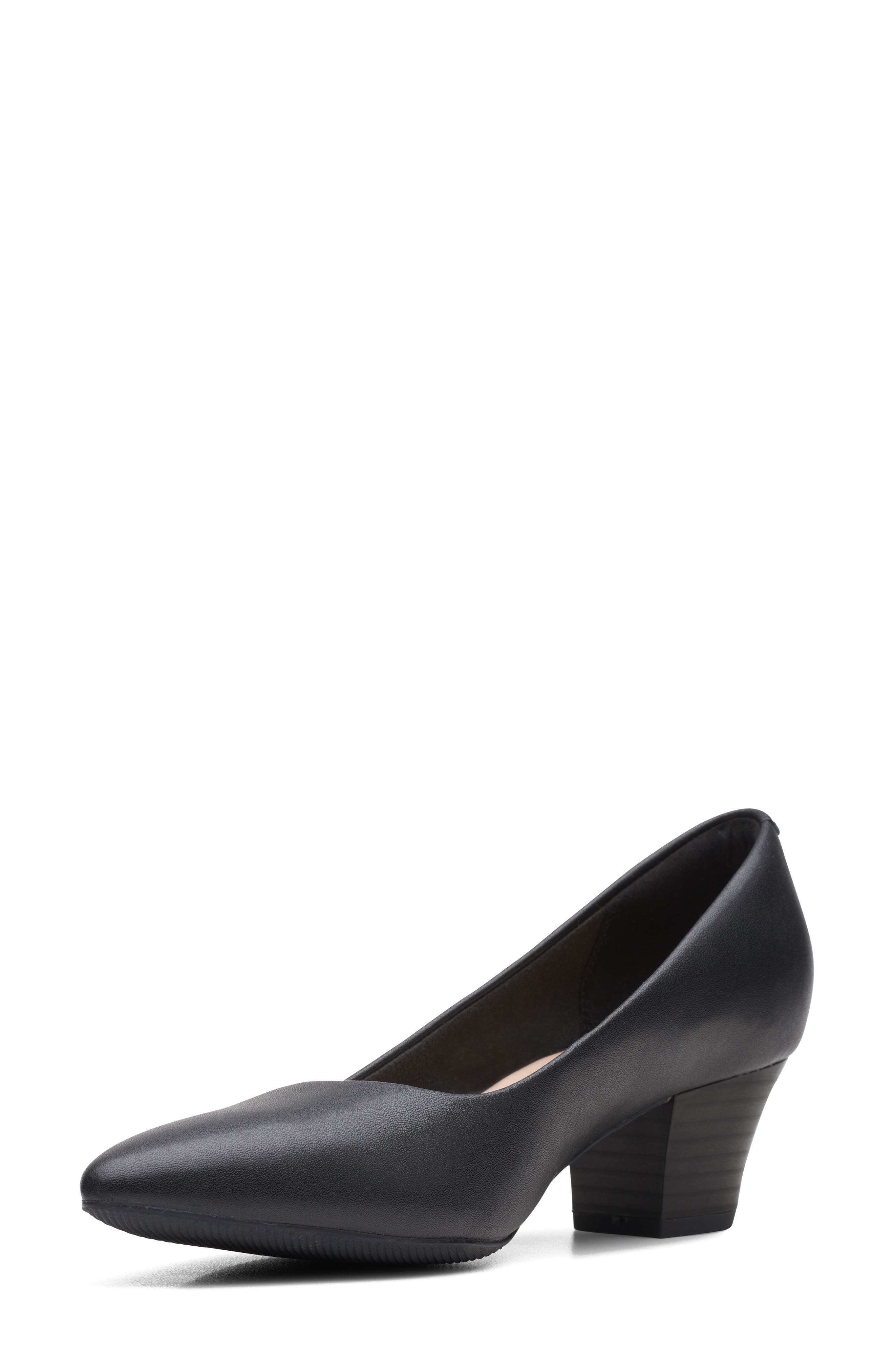 Clarks<sup>®</sup> Teresa Block Heel Pump, Alternate, color, Black Leather