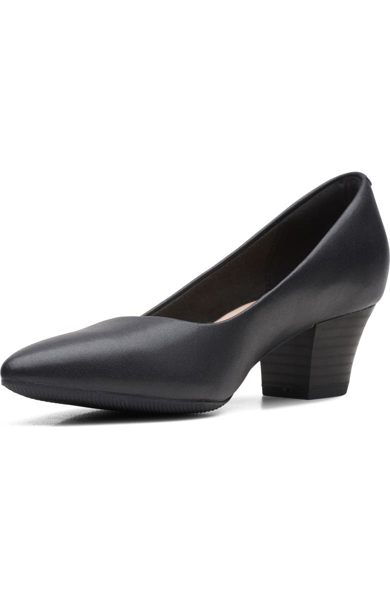 Clarks<sup>®</sup> Teresa Block Heel Pump, Alternate, color, Black Leather