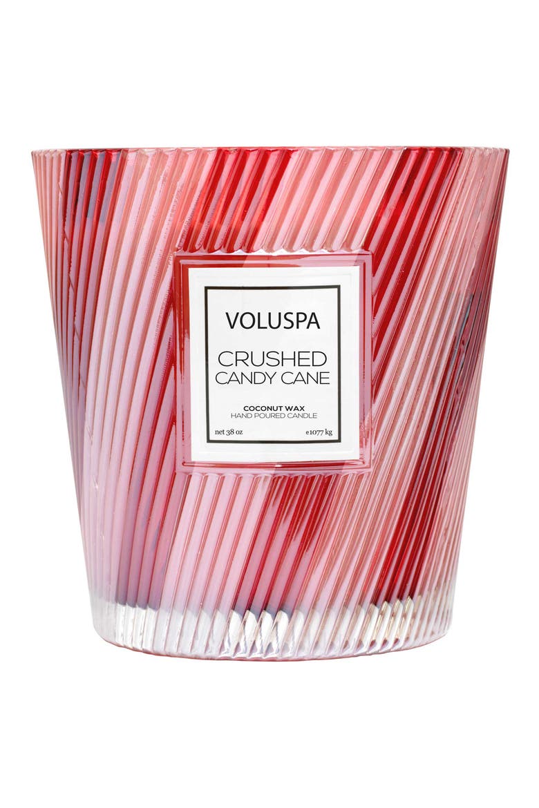 Crushed Candy 3-Wick Candle, Alternate, color, RED & WHITE