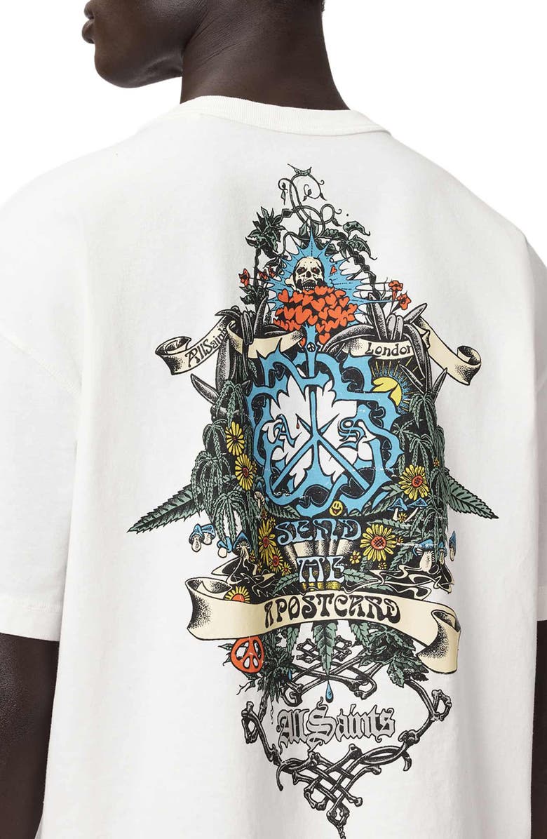 AllSaints Saviour Crewneck Graphic T-Shirt, Alternate, color, Chalk White