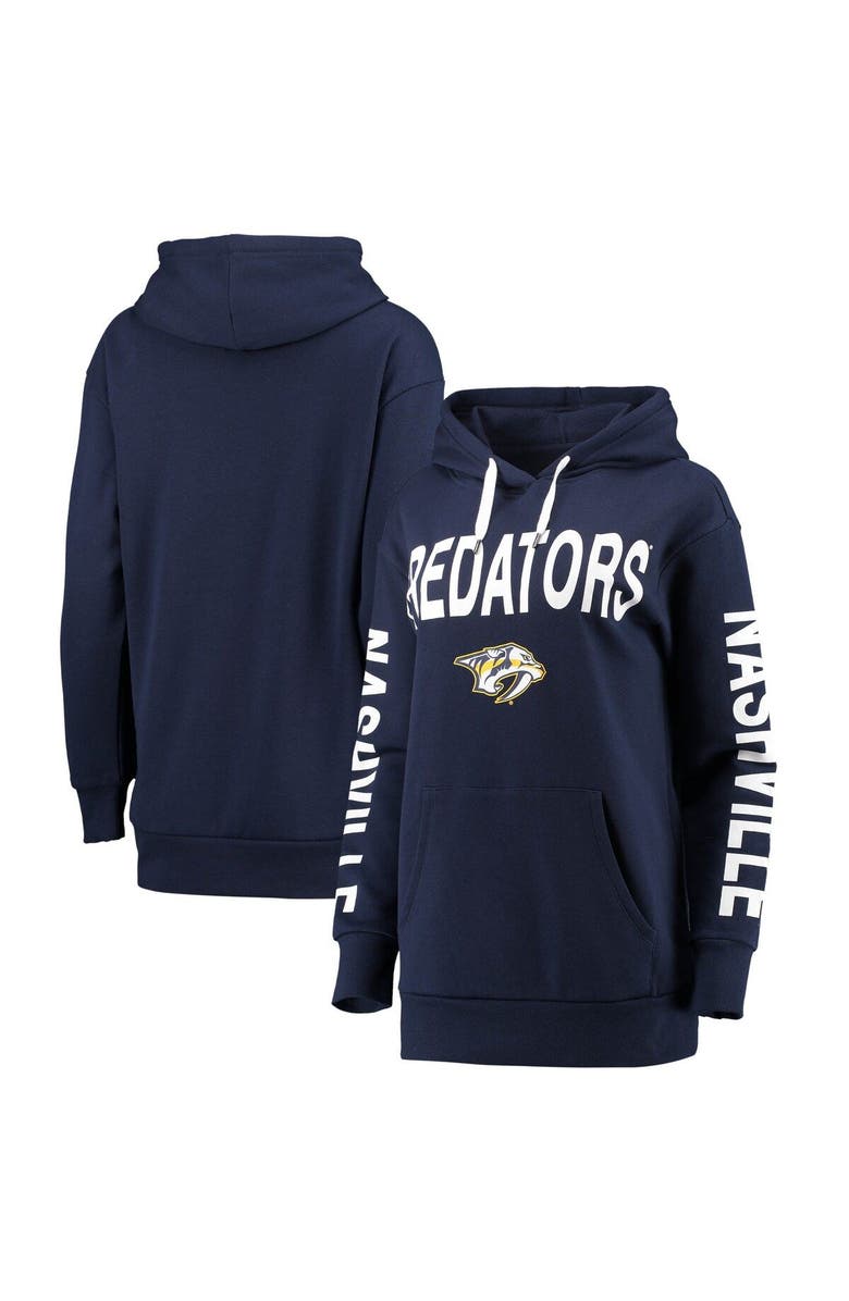 G-III 4HER BY CARL BANKS Women's G-III 4Her by Carl Banks Navy Nashville Predators Extra Inning Pullover Hoodie, Main, color, 
