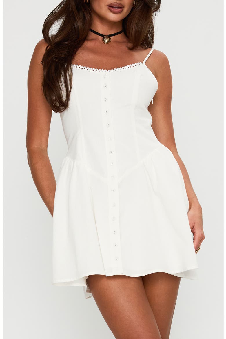 Toulouse Cotton Mini Sundress, Alternate, color, WHITE