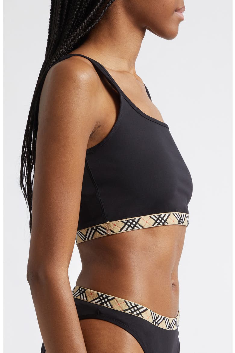 Check Trim Bikini Bottoms, Alternate, color, BLACK