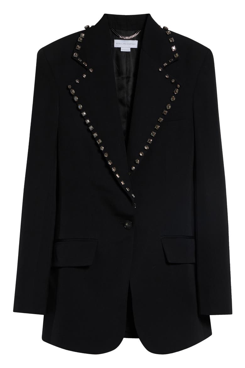 Embellished Wool Blazer, Main, color, BLACK