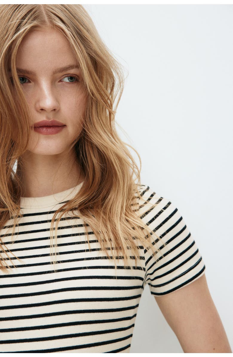 H&M Mama Ribbed Top, Alternate, color, Cream/Black Striped