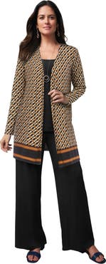 Jessica London Everyday Stretch Knit Open Front Cardigan