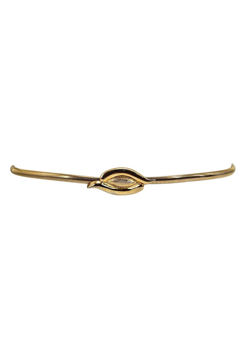 Vintage 1980s Gold Snake Stretch Skinny Belt, Alternate, color, gold