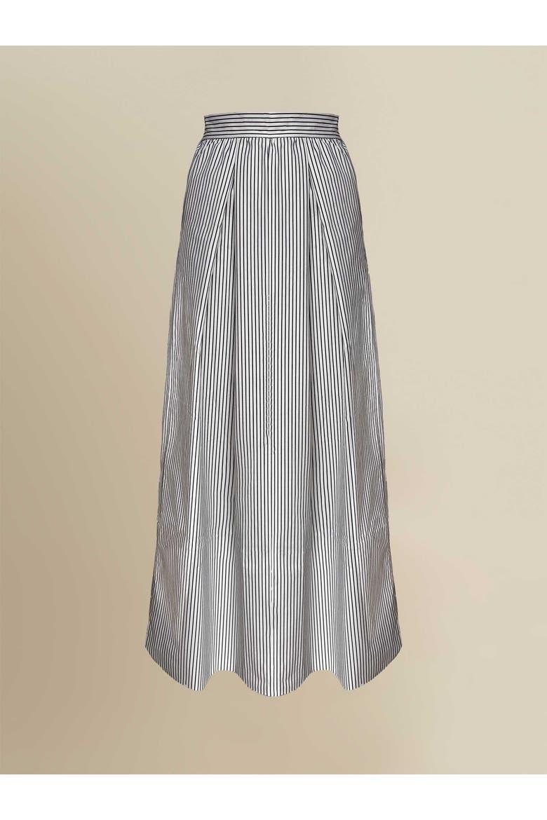 Thomasin Striped Cotton Poplin Maxi Skirt, Main, color, Black-white
