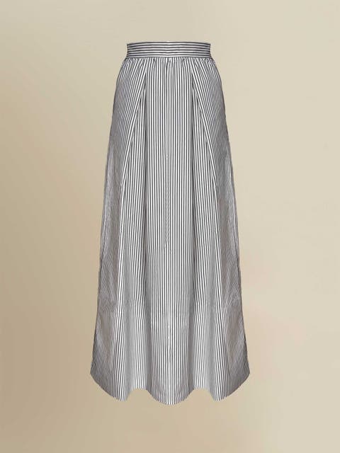 Thomasin Striped Cotton Poplin Maxi Skirt
