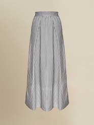 Contessa Mills Thomasin Striped Cotton Poplin Maxi Skirt