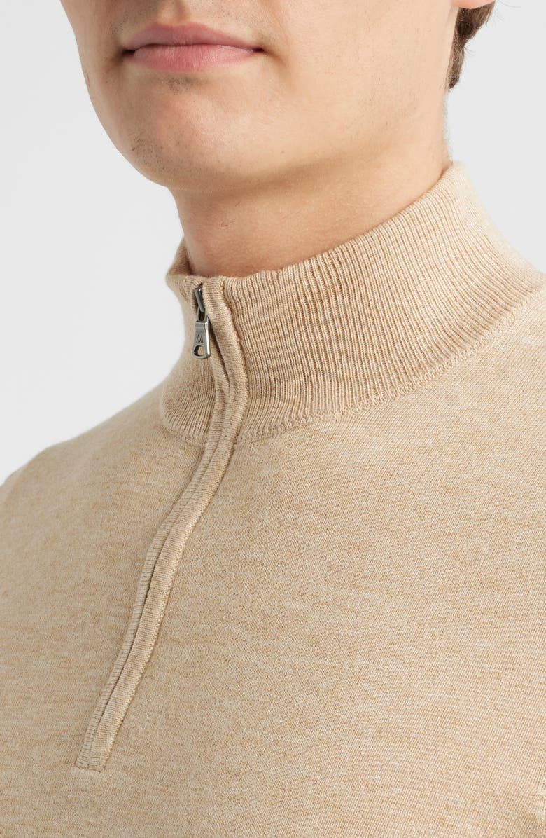Mizzen+Main Heritage Quarter Zip Sweater, Alternate, color, Khaki Heather