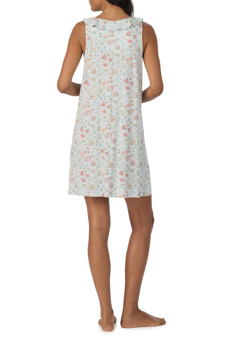 Ruffle Sleeveless Nightgown, Alternate, color, AQUA PRINT